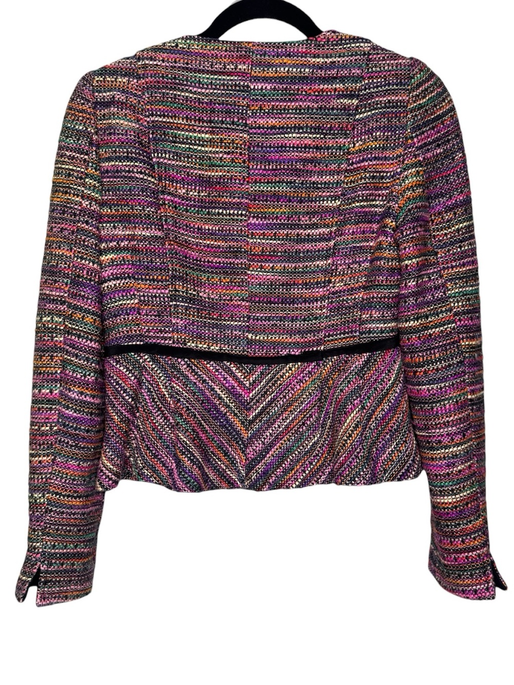 Nannette Lepore tweed multicolor silk blend crop jacket career office maximalist - Picture 3 of 7